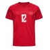 Camisa de time de futebol Dinamarca Kasper Dolberg #12 Replicas 1º Equipamento Mundo 2022 Manga Curta